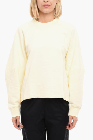 ADIDAS Logo Print Brushed Cotton Crewneck Sweatshirt