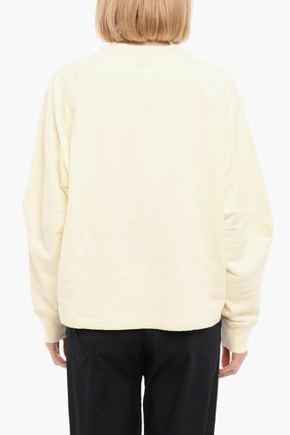 ADIDAS Logo Print Brushed Cotton Crewneck Sweatshirt