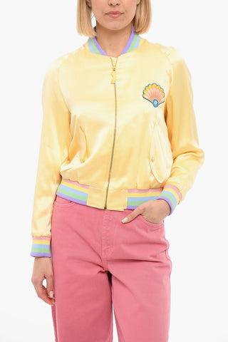 Felpa Con Zip SHELL In Seta Con Patch Logo