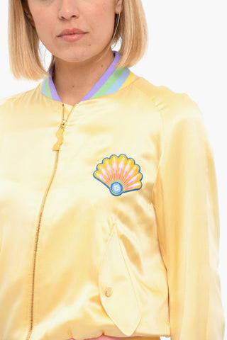 Felpa Con Zip SHELL In Seta Con Patch Logo