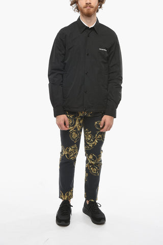 EMPORIO Drawstringed Overshirt with Contrasting Logo Print
