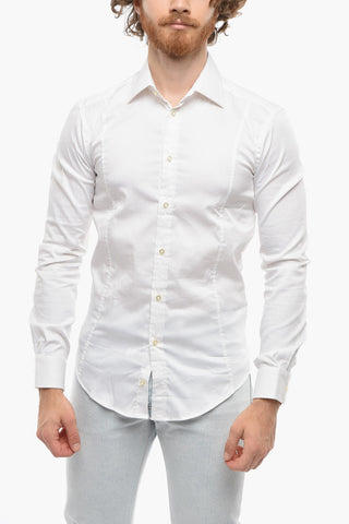Camicia in Tinta Unita con Collo Francese