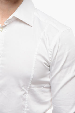 Camicia in Tinta Unita con Collo Francese