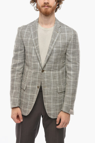 Cotton Blend GATE Windowpane Check Blazer