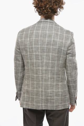 Cotton Blend GATE Windowpane Check Blazer