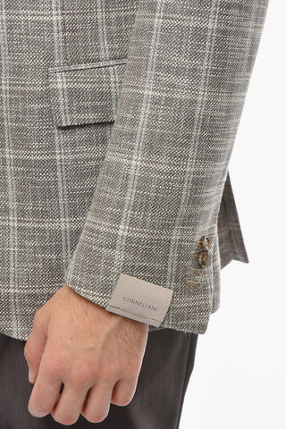 Cotton Blend GATE Windowpane Check Blazer