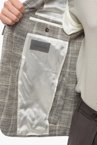 Cotton Blend GATE Windowpane Check Blazer