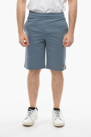 EMPORIO EA7 Shorts Sportivi con Stampa Logo e Righe Laterali