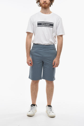 EMPORIO EA7 Shorts Sportivi con Stampa Logo e Righe Laterali