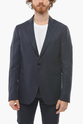 Notch Lapel MOLVENA Silk and Linen Blazer