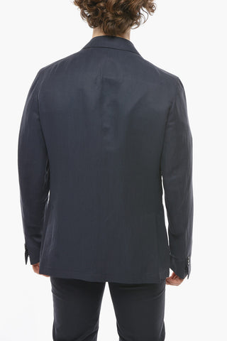 Notch Lapel MOLVENA Silk and Linen Blazer