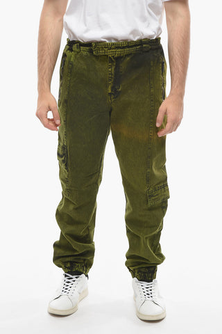 SAMUEL ROSS Pantaloni Cargo in Twill di Cotone con Passanti
