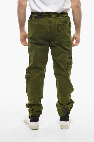 SAMUEL ROSS Pantaloni Cargo in Twill di Cotone con Passanti