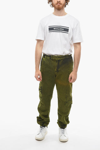 SAMUEL ROSS Pantaloni Cargo in Twill di Cotone con Passanti
