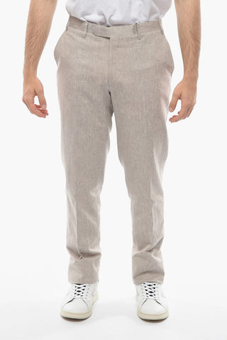 CC COLLECTION Pantaloni REFINED in Misto Lino Fil a Fil