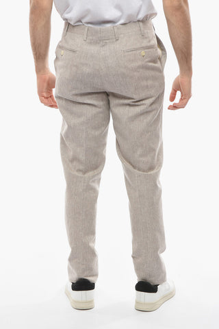 CC COLLECTION Pantaloni REFINED in Misto Lino Fil a Fil