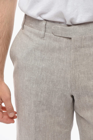 CC COLLECTION Pantaloni REFINED in Misto Lino Fil a Fil