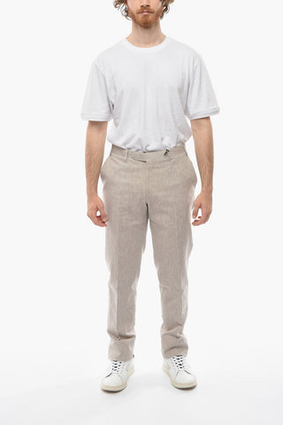 CC COLLECTION Pantaloni REFINED in Misto Lino Fil a Fil