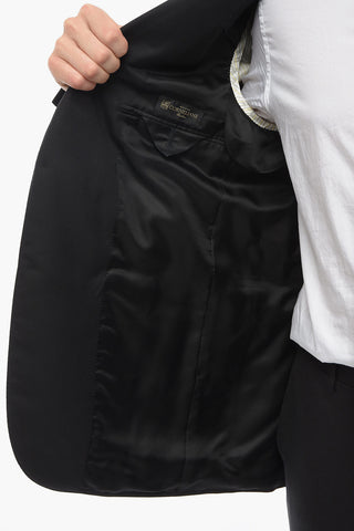 Extrafine-virgin-wool LEADER Suit with Notch Lapel