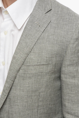 Blazer in Lino GATE con Motivo Micro Pied de Poule