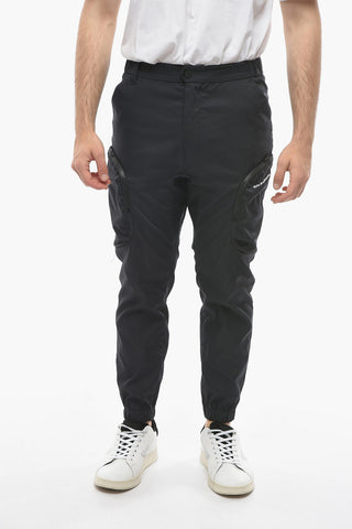 Pantaloni Multitasca in Tessuto Tecnico con Logo Ricamato