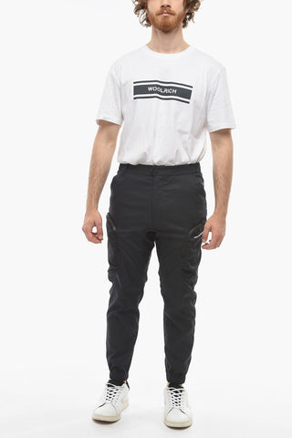 Pantaloni Multitasca in Tessuto Tecnico con Logo Ricamato