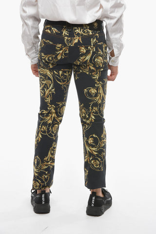 JEANS COUTURE Slim-fit Distressed Denims with Logoed Motif 18cm