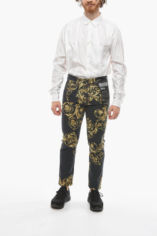 JEANS COUTURE Slim-fit Distressed Denims with Logoed Motif 18cm