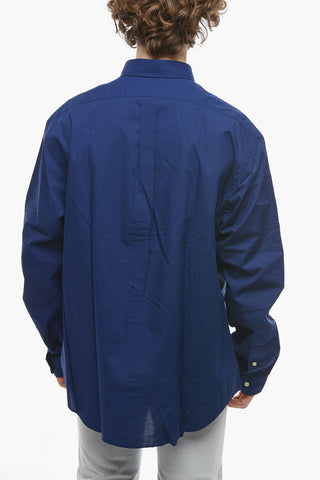 Cotton-poplin Slim-fitting Shirt with Embroidered Logo