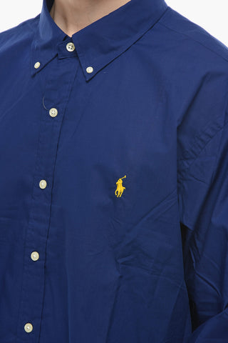 Cotton-poplin Slim-fitting Shirt with Embroidered Logo