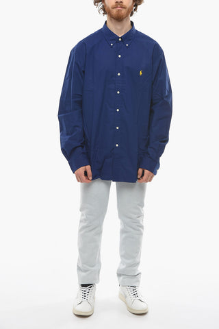 Cotton-poplin Slim-fitting Shirt with Embroidered Logo