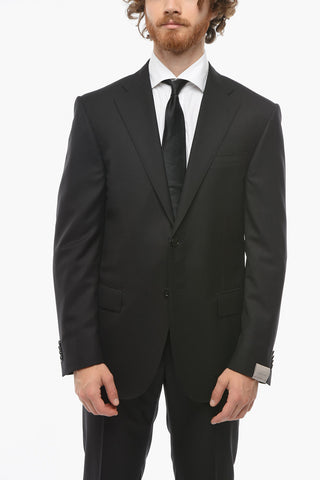 Virgini-wool-twill LEADER Suit with Notch Lapel