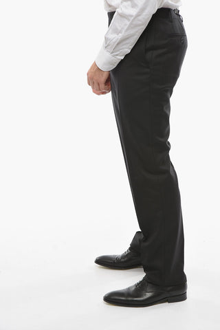 Virgini-wool-twill LEADER Suit with Notch Lapel