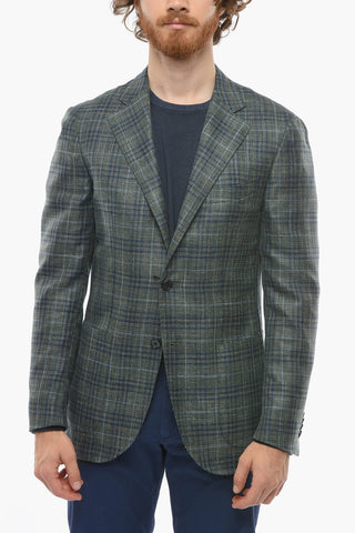 Wool-blend SARTORIA Blazer with Glen Plaid Pattern