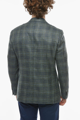 Wool-blend SARTORIA Blazer with Glen Plaid Pattern