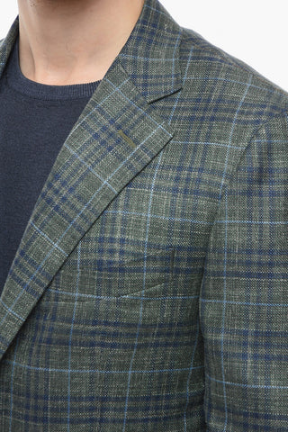 Wool-blend SARTORIA Blazer with Glen Plaid Pattern