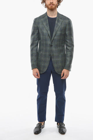 Wool-blend SARTORIA Blazer with Glen Plaid Pattern