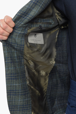 Wool-blend SARTORIA Blazer with Glen Plaid Pattern