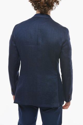 CC COLLECTION Blazer 2 Bottoni REFINED in Lino Herringbone