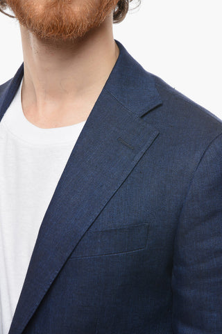 CC COLLECTION Blazer 2 Bottoni REFINED in Lino Herringbone