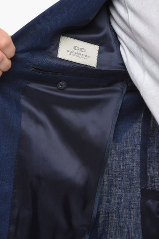 CC COLLECTION Blazer 2 Bottoni REFINED in Lino Herringbone