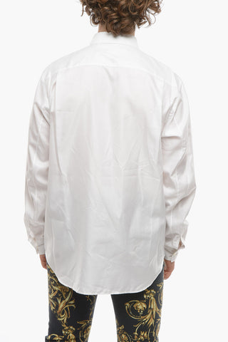 HOMME PLUS Camicia in Misto Seta con Parti in  Doppio Tessuto