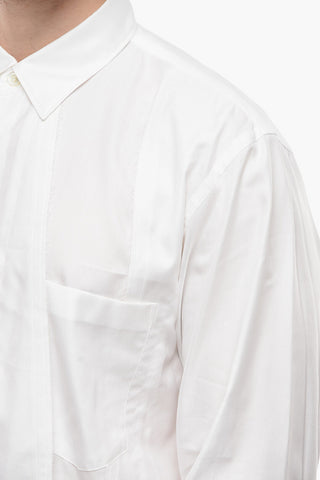 HOMME PLUS Camicia in Misto Seta con Parti in  Doppio Tessuto