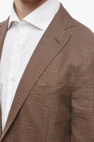 Zipped Pocket GATE Gingham Check Blazer