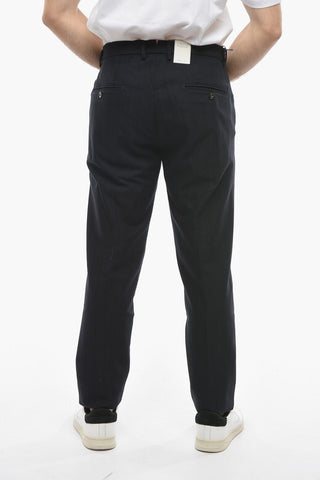 Virgin Wool and Cotton RAVAL Single-Pleat Pants