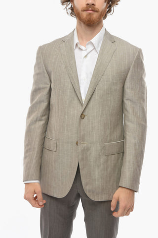 Pinstriped Motif ACADEMY Linen Blend Blazer