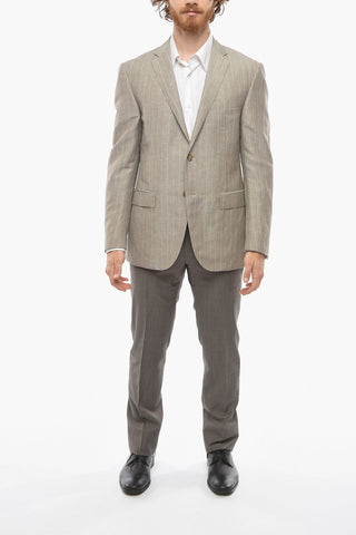 Pinstriped Motif ACADEMY Linen Blend Blazer