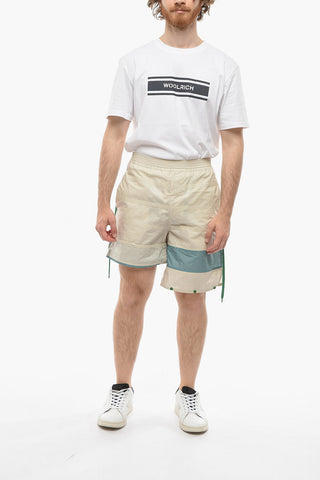 Two-toned Asymmetric Shorts with Drawstring