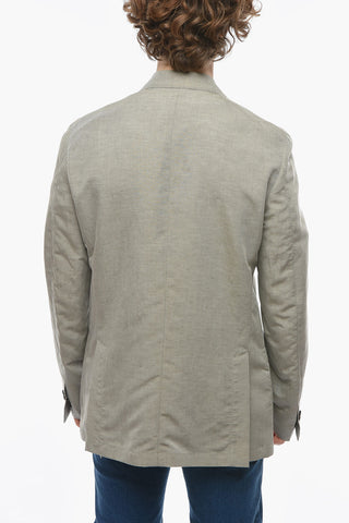 ID Unlined Linen Blend Blazer with Patch Pockets