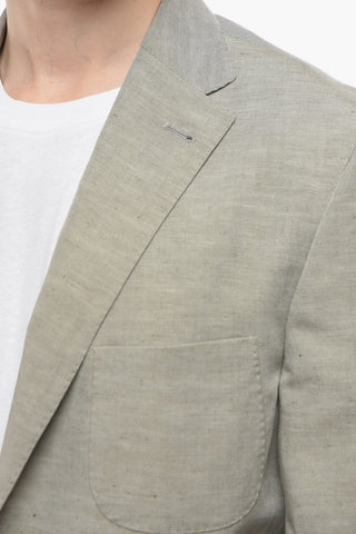 ID Unlined Linen Blend Blazer with Patch Pockets
